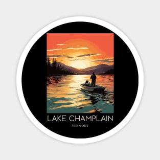 A Pop Art Travel Print of Lake Champlain - Vermont - US Magnet